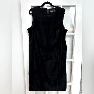 Sag Harbor Black Faux Suede Sleeveless Cocktail Career Shift Dress Plus Size 18W